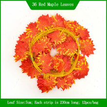 Load image into Gallery viewer, 3PCs Artificial Rattan Vines Artificial Green Leaf Grape Leaves Decorative Rattan
