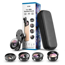 Load image into Gallery viewer, APEXEL HD 5 in 1 Camera Phone Lens 4K Wide Macro Lens Portrait Super Fisheye Lens CPL Filter for iPhone Samsung all cellphone
