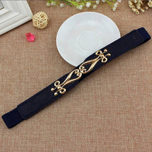 Load image into Gallery viewer, Female Elastic Waist Belt for Female Dress Gold Buckle Belt Fashion Leather Strap
