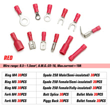 Load image into Gallery viewer, 840PCS Electrical Wire Connectors, Insulated Wire Crimp Terminals, Mixed Butt Ring Fork Spade Bullet Quick Disconnect Assortment
