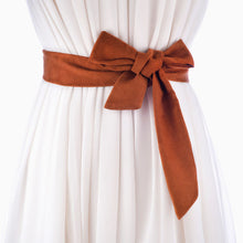 Load image into Gallery viewer, Women's Suede All-Match Ribbon with Skirt Knotted Women Belt Bag
