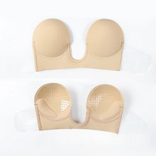 Load image into Gallery viewer, Strapless Silicone Deep U Bra Self-adhesive Gel Sticky Invisible Bra Bra Backless Dress Nude Bra
