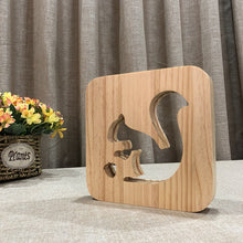 Load image into Gallery viewer, Squirrel-Shaped Wooden Lamp 3D Small Night Lamp Hollow Crafts Ornaments
