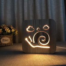 Load image into Gallery viewer, Snail Wooden Small Night Lamp Children's Table Lamp Led Creative Home Decoration Wooden Lamp
