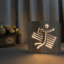 Load image into Gallery viewer, Sports Volleyball Wooden Lamp Crafts Decoration Small Night Lamp Gift Bedroom Light
