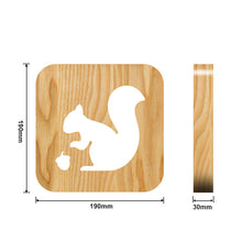 Load image into Gallery viewer, Squirrel-Shaped Wooden Lamp 3D Small Night Lamp Hollow Crafts Ornaments

