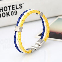 Load image into Gallery viewer, Ornament Woven Flag Flag Color Leather Bracelet Pu Imitation  Bracelet World Cup Country Bracelet
