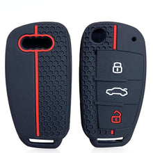 Load image into Gallery viewer, Silicone Car Key Cases Cover Fob For  A1 A3 A6 C5 C6 Q3 Q2 Q7 TT TTS R8 S3 S6 RS3 RS6 A4 Accessories Keychain Portachiavi
