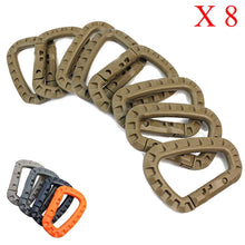 Load image into Gallery viewer, Fishhook 8X Carabiner quickdraw tool Clip Molle Webbing strap Outdoor Backpack Buckle Snap Lock Camp climb Bag Tactical hang hook clasp
