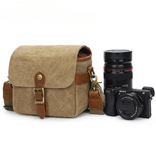 Load image into Gallery viewer, Canvas SLR Camera Bag Mirrorless Camera Bag Sony A6000 A7R Waterproof Single-Shoulder Camera Bag
