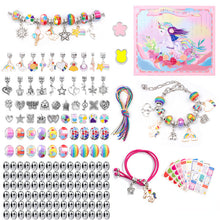 Load image into Gallery viewer, 165PCs Beaded Unicorn Children's Bracelet Handmade DIY Rubber Headband Head Rope
