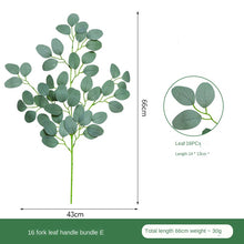 Load image into Gallery viewer, 5PCs Single Eucalyptus Tofu Pudding Banyan Leaves Artificial Green Plant Desktop Ornaments
