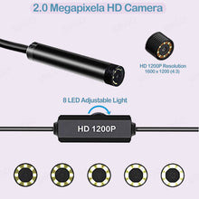 Load image into Gallery viewer, 8mm HD Endoscope Camera Waterproof Micro 8 LED IP67 Endoscope for Cars Industrial Smartphone Mini Camera Endoscope USB Type C
