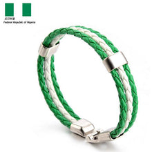 Load image into Gallery viewer, Ornament Woven Flag Flag Color Leather Bracelet Pu Imitation  Bracelet World Cup Country Bracelet
