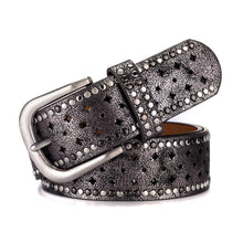 Load image into Gallery viewer, Nail Inlaid Alloy Pin Buckle Pink Belt Fashion Casual with Jeans
