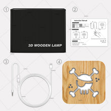 Load image into Gallery viewer, 3D Small Night Lamp Pirate Solid Wood Table Lamp Creative Night Light Children Room Decorative Lights Holiday Gift
