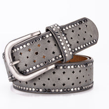 Load image into Gallery viewer, Nail Inlaid Alloy Pin Buckle Pink Belt Fashion Casual with Jeans

