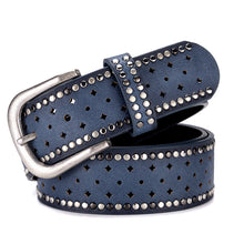 Load image into Gallery viewer, Nail Inlaid Alloy Pin Buckle Pink Belt Fashion Casual with Jeans
