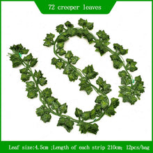 Load image into Gallery viewer, 3PCs Artificial Rattan Vines Artificial Green Leaf Grape Leaves Decorative Rattan
