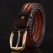 Load image into Gallery viewer, Men's Leather Belt Hand-Woven Korean Casual Versatile Simple Trendy Pant Belt
