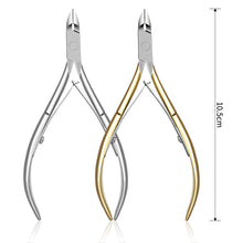 Load image into Gallery viewer, Nail Art Cuticle Nipper Exfoliating Barbed Fingernail Clipper Scissors Gold Silver Stainless Steel Manicure Implement
