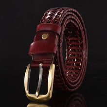 Load image into Gallery viewer, Men's Leather Belt Hand-Woven Korean Casual Versatile Simple Trendy Pant Belt
