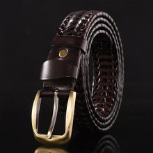 Load image into Gallery viewer, Men's Leather Belt Hand-Woven Korean Casual Versatile Simple Trendy Pant Belt
