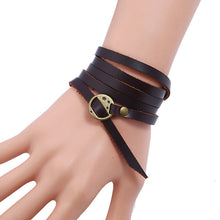 Load image into Gallery viewer, Five-Circle Pressed Words Cattle Leather Bracelet Retro Simple Multi-Circle Men's Leather Bracelet Popular Ornament
