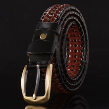 Load image into Gallery viewer, Men's Leather Belt Hand-Woven Korean Casual Versatile Simple Trendy Pant Belt
