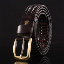 Load image into Gallery viewer, Men's Leather Belt Hand-Woven Korean Casual Versatile Simple Trendy Pant Belt

