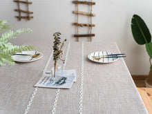 Load image into Gallery viewer, Tassel Embroidered Cotton Linen Tablecloth Cloth Rectangular Table Cloth
