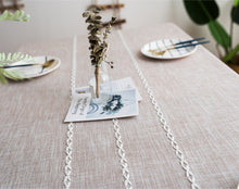 Load image into Gallery viewer, Tassel Embroidered Cotton Linen Tablecloth Cloth Rectangular Table Cloth
