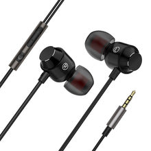 Load image into Gallery viewer, 3.5mm Wired In-ear Earphones Whole Cord Metal Headphones with Built-in Microphone Volume Control for iOS &amp; Android Devices
