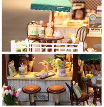 Load image into Gallery viewer, DIY Dollhouse Miniature with Furniture DIY Wooden Building Model Cafe
