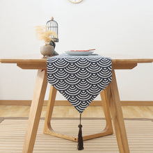 Load image into Gallery viewer, Japanese Style Cotton Linen Table Runner Plaid Tea Mat Zen Linen Retro Japanese Style Tablecloth Plate Mat Tablecloth
