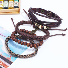 Load image into Gallery viewer, Simple Retro Set Bracelet Braided Leather Punk Bracelet DIY Men's Leather Bracelet
