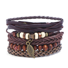 Load image into Gallery viewer, Simple Retro Set Bracelet Braided Leather Punk Bracelet DIY Men's Leather Bracelet
