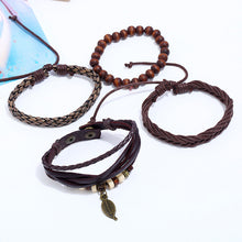 Load image into Gallery viewer, Simple Retro Set Bracelet Braided Leather Punk Bracelet DIY Men's Leather Bracelet
