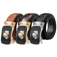 Load image into Gallery viewer, Men's Genuine Leather Belt Crocodile Pattern Belt Man's Belt Belt Whole Automatic Buckle Pant Belt
