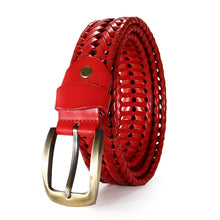Load image into Gallery viewer, Leather Pin Buckle One Piece Dropshipping Whole Belt Woven Red Wedding Gift Pant Belt for Men and Women
