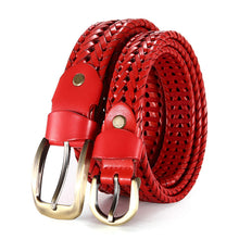 Load image into Gallery viewer, Leather Pin Buckle One Piece Dropshipping Whole Belt Woven Red Wedding Gift Pant Belt for Men and Women
