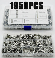 Load image into Gallery viewer, 970pcs Copper Connecting Pipe Wire Joint Small Copper Tube Terminal Cable Lug Bootlace Ferrule Kit With Heat Shrink Tube Plier
