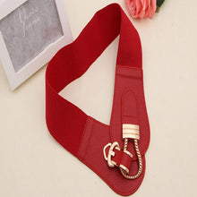 Load image into Gallery viewer, Hook Patch Women Decorative Buckle Wide Girdle Fashion Style Elastic Elastic Dress Belt
