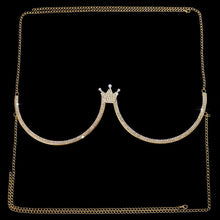 Load image into Gallery viewer, Stonefans Sexy Crown Chest Bracket Bras Chain Harness for Women Festival Clothing Rhinestone Chest Chain Necklace Body Jewelry
