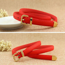 Load image into Gallery viewer, Female Straps Round Circle Leather Belt Waistband Cummerbund For Apparel Candy Color Metal Buckle

