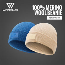 Load image into Gallery viewer, WRELS Unisex 100% Merino Wool Beanie Winter Warm Thermal Lightweight Breathable For Outdoor Daily Wear Soft Sports Fleece Hat
