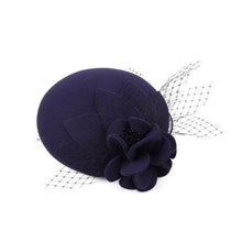 Load image into Gallery viewer, Party Fedora Hat Fashion Luxury Beanies Elegant British 100% Wool Felt Hat Photography Flower Beret with Veil for Ladies Wear
