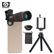 Load image into Gallery viewer, APEXEL 18X Telescope Zoom lens Monocular Mobile Phone camera Lens for iPhone Samsung Smartphones for Camping hunting Sports
