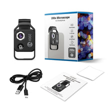 Load image into Gallery viewer, APEXEL 200X Magnification Microscope lens withCPL Mobile LED Light Micro Pocket Macro Lenses for iPhone Samsung  all smartphones

