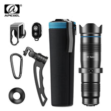 Load image into Gallery viewer, APEXEL Pro HD 28X metal telescope lens Phone Camera lense monocular with mini selfie tripod for iPhone 78 Xiaomi all Smartphone
